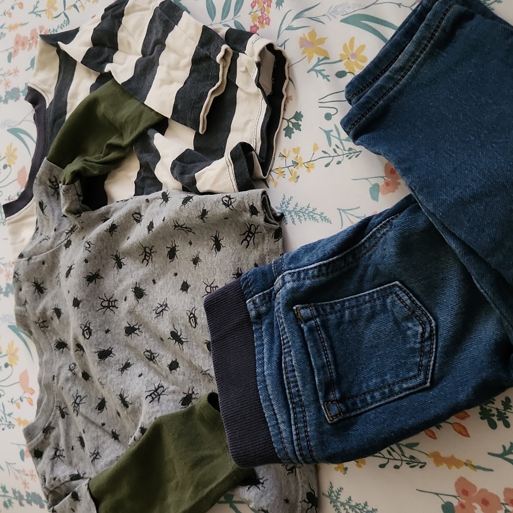 Bundle of Garanimals shirts and Wonder Nation jeans 18 months